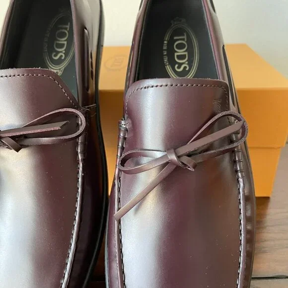Tod's Italy Maroon Red Leather Driver Loafer shoe, XXM15C0CN50LYGR807, sz 9.5